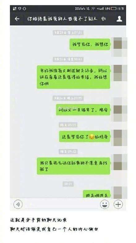 关于无缝衔接分手聊天记录截图的信息