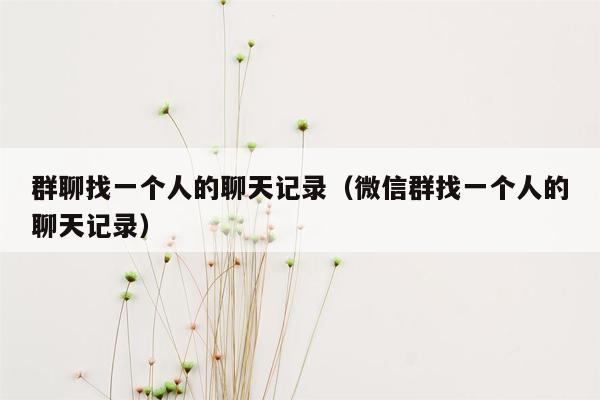 查找群聊聊天记录的内容(微信群聊查找聊天记录)