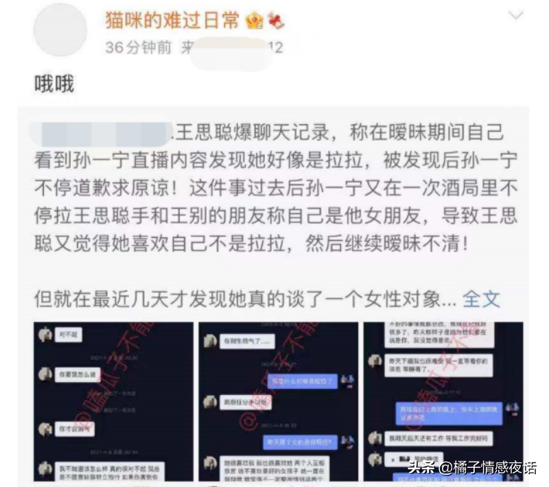 关于王思聪聊天记录女主的信息